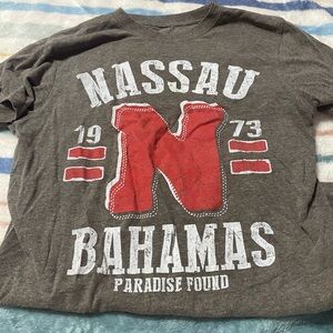 Nassau Bahamas Graphic Tee - Charcoal and Red